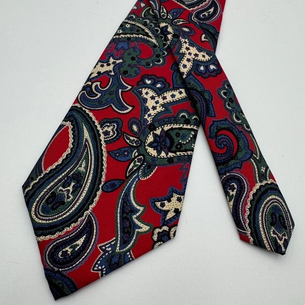 Polo Ralph Lauren Necktie Mens Paisley Silk Nordstrom Made in‎ USA Preppy Luxury